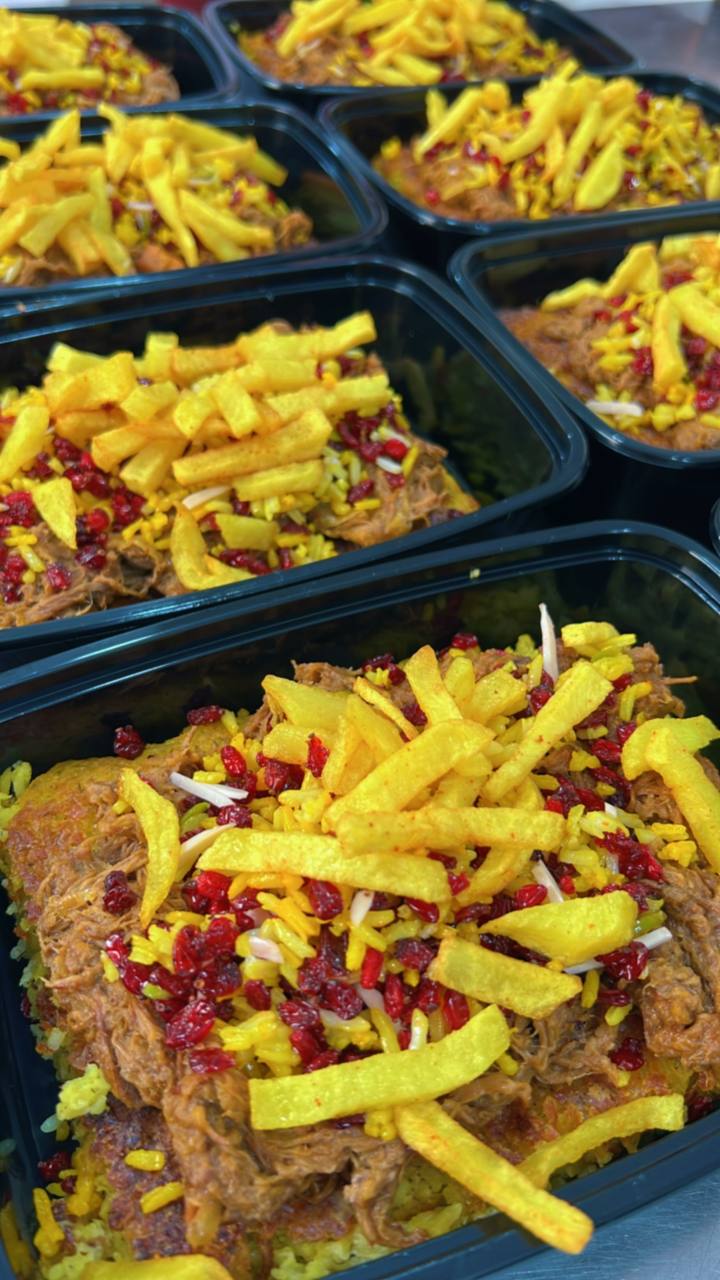 ته چین + گوشت + نثار